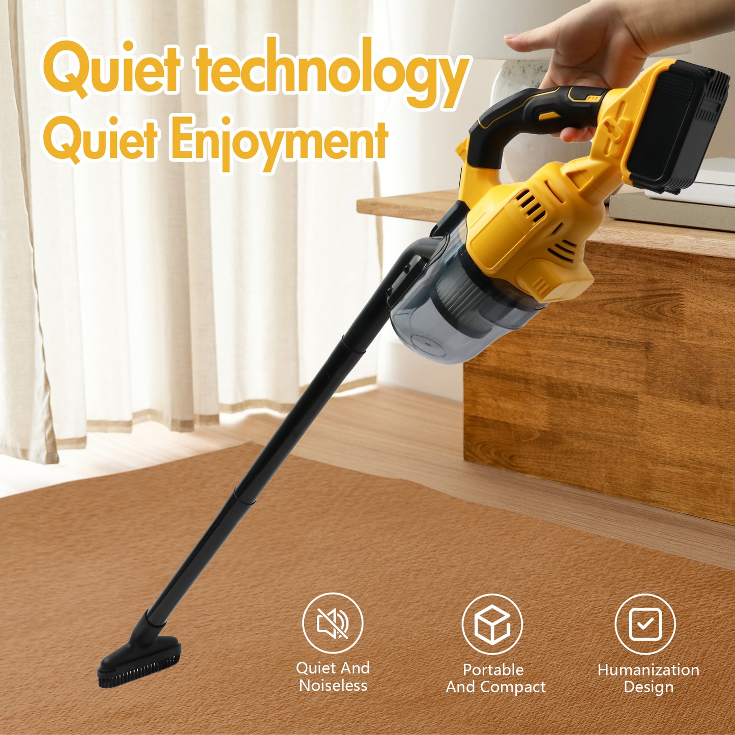 CATGOOD Cordless Vacuum Cleaner, 3-IN-1 Lightweight Handheld Vacuum Cleaner For Carpet with Battery and LED light