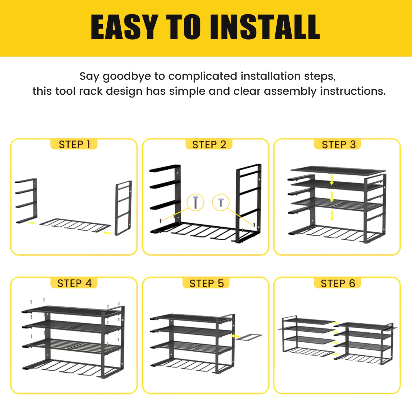 CATGOOD Power Tool Organizer 600 LBS with 12 Drill Holders, 4 Tier Heavy Duty Garage Organization Wall Mount, Large Alloy Steel Tool Wall Organizer Shelf, Perfect Gift for Men and Fathers