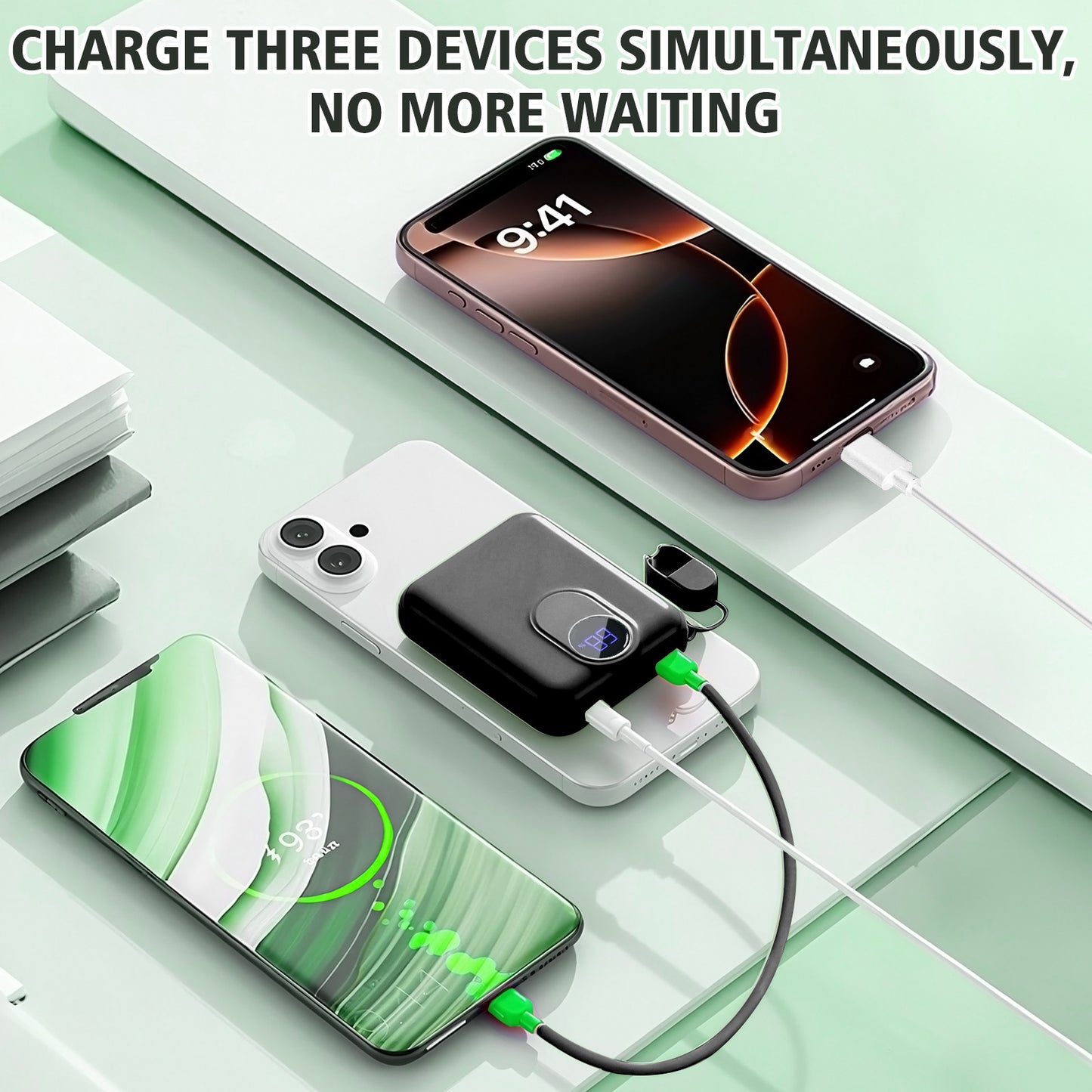 Portable Charger, Lightest 10000mAh 22.5W PD Power Bank, USB C in & Out Fast Charging Battery Pack, External Phone Powerbank Compatible with iPhone 16 15 14 13 Samsung S22 S21 Google iPad etc(Black)
