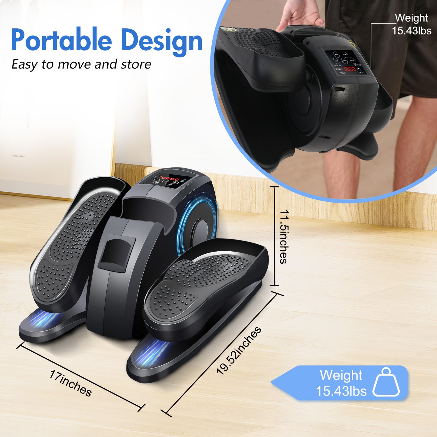 CATGOOD Under Desk Elliptical, Electric Seated Foot & Leg Pedal Exerciser While Sitting for Seniors