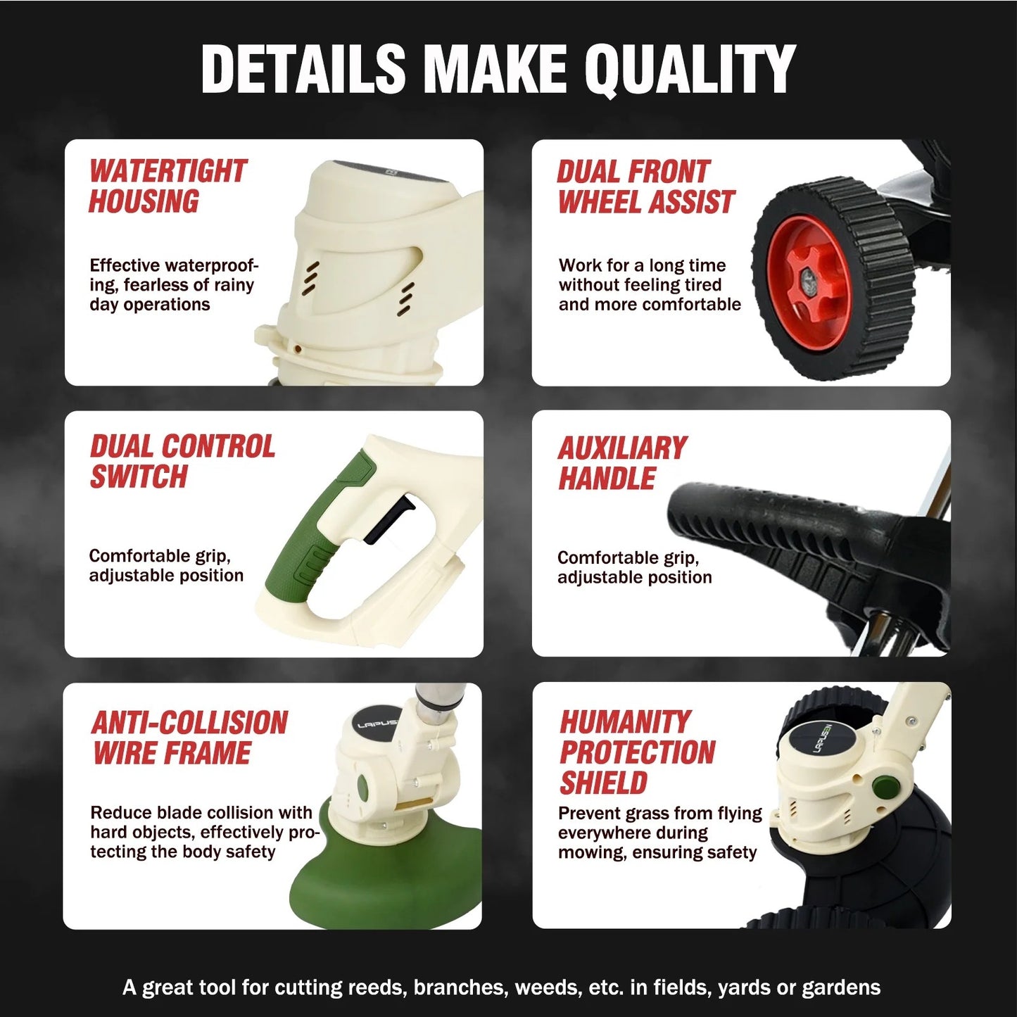 Electric Weed Wacker for Makita Battery, Cordless String Trimmer with Wheels, Weed Eater Grass Trimmer for Lawn Yard Garden