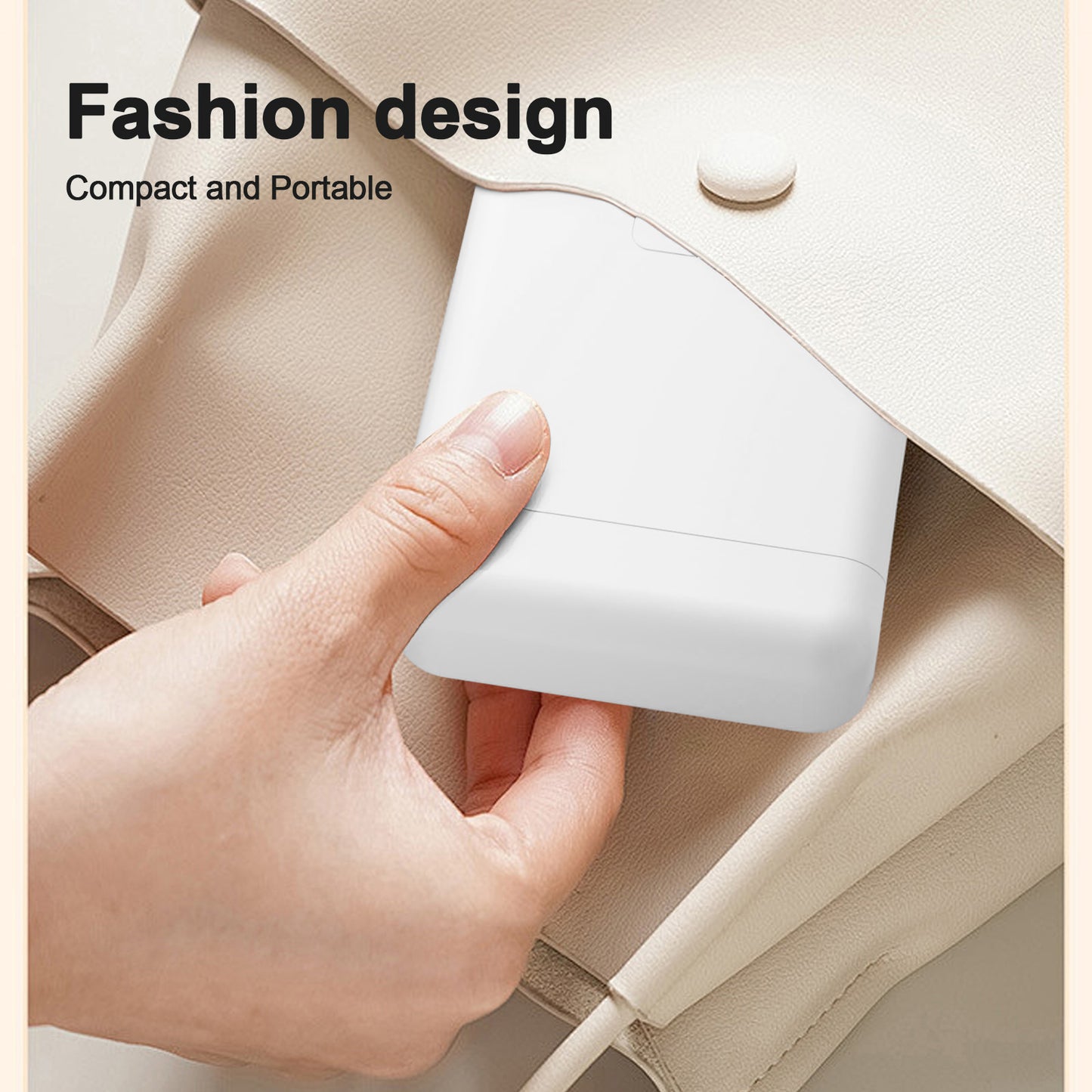 Portable Label Maker Machine with Tape - HP2 Bluetooth Label Printer for Storage, Office, Home, Mini Smart Phone, White