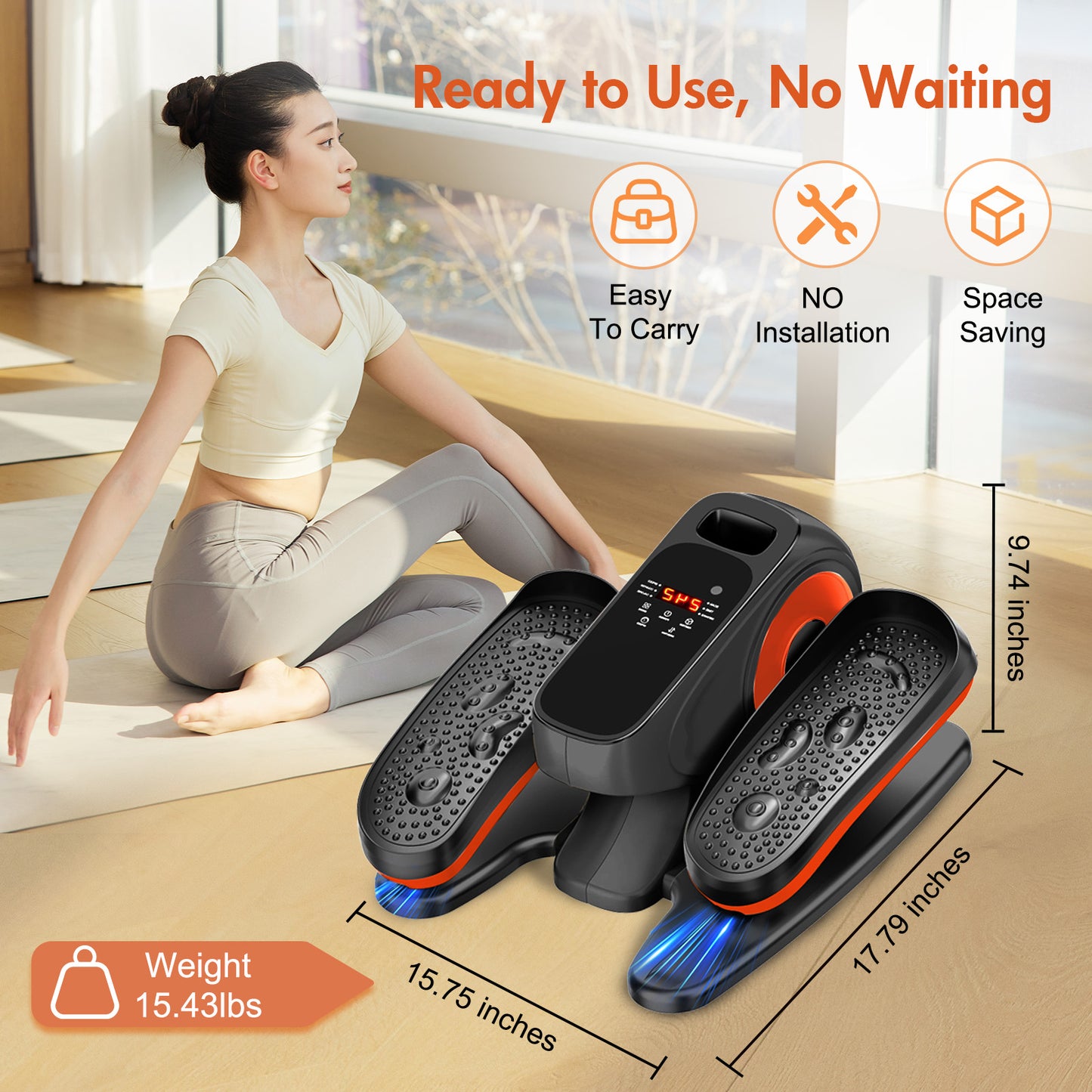 CATGOOD Under Desk Elliptical, Portable & Quiet Ellipse Exerciser for Seniors Adults Fully Assembled, Electric Seated Pedal Exerciser with Remote Control, Non-Slip Straps