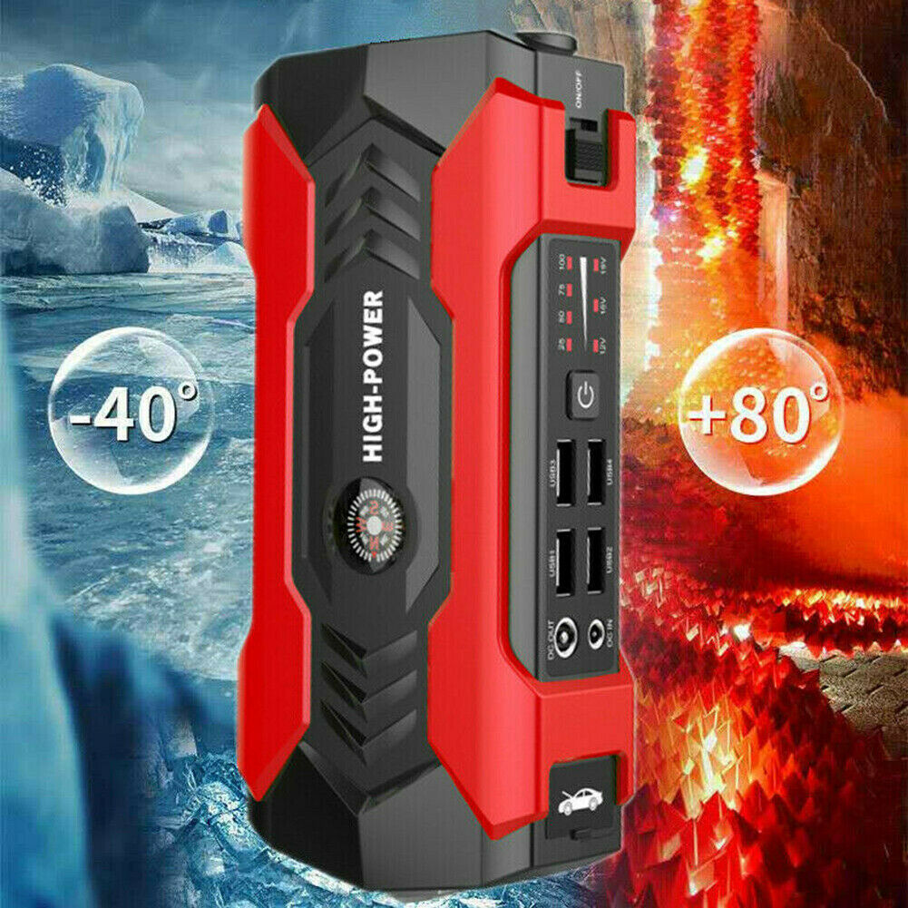 Car Battery Jump Starter Portable, 99800mAh Battery Charger for car, High Power Jumper Cables for Auto, Multi-Function Emergency Jump Box with 4 USB Ports and LED Flashlight
