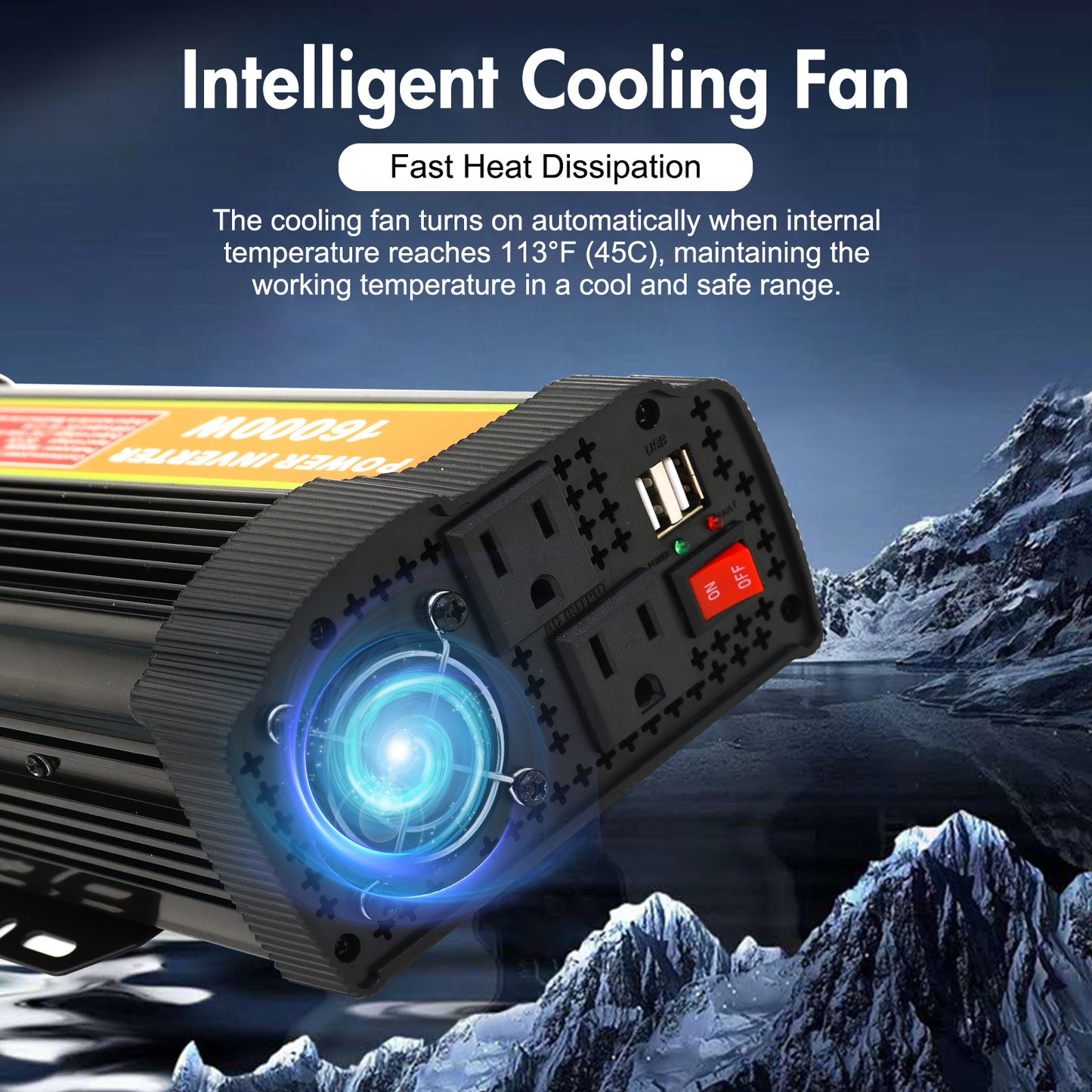 Power Inverter, 16000W Inverter DC12V To 110V AC Car Power Inverter With 2 USB Port, LCD Screen Display,Truck/ Boat/RV/Car Inverter, Used FOR Camping/Road Trips/Outdoor Work