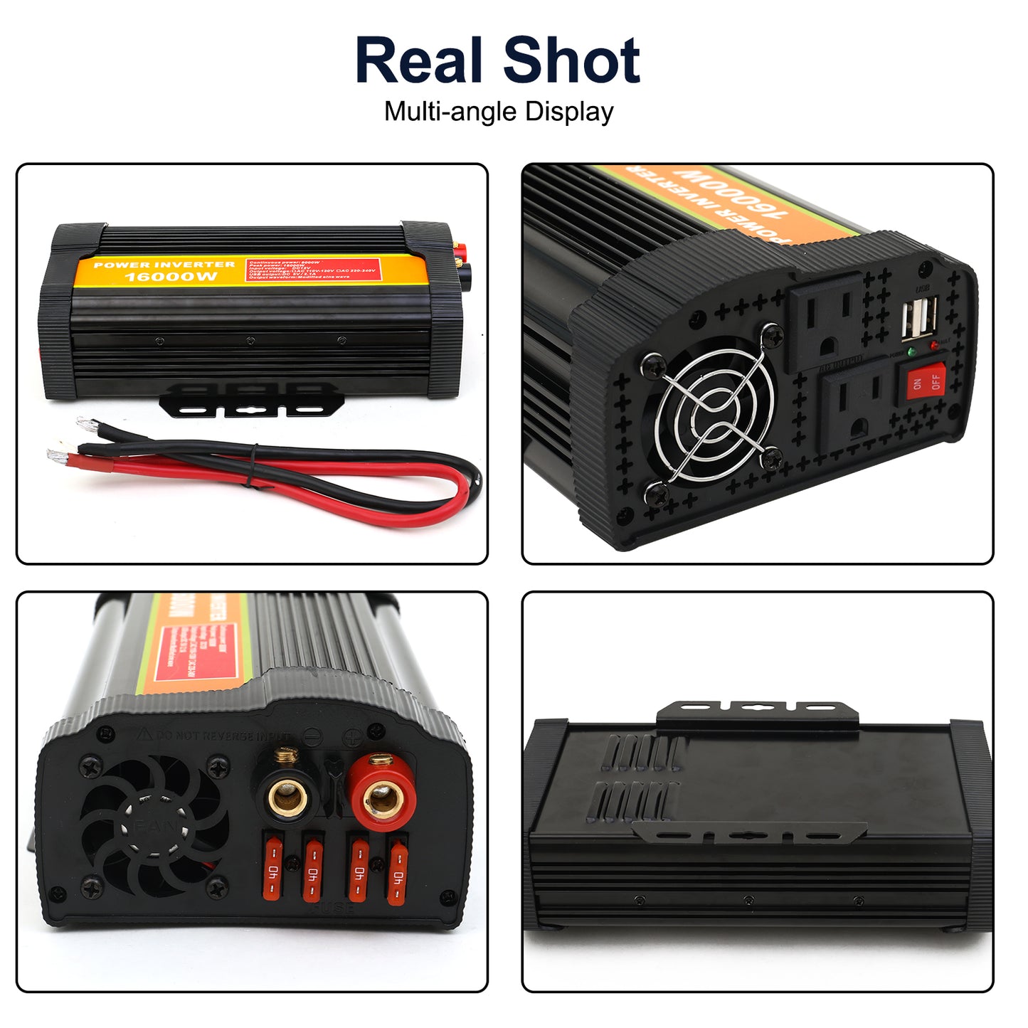 Power Inverter, 16000W Inverter DC12V To 110V AC Car Power Inverter With 2 USB Port, LCD Screen Display,Truck/ Boat/RV/Car Inverter, Used FOR Camping/Road Trips/Outdoor Work