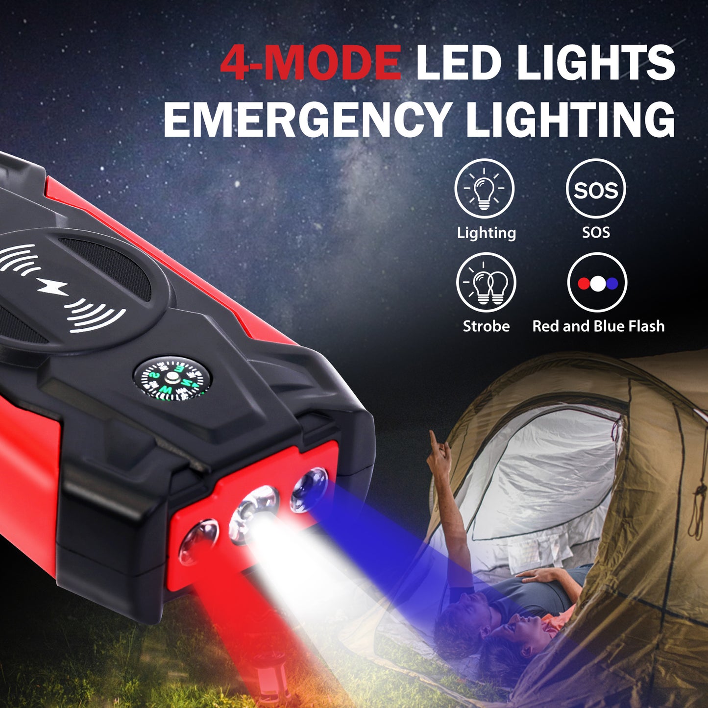Portable Car Jump Starter 4000A Peak 39800mAH Battery Jump Starter, Up to 8.0L Gas or 6.5L Diesel, 12V Auto Battery Booster with Wireless Charging & LCD Display, 4 LED Modes, Power Bank Charger