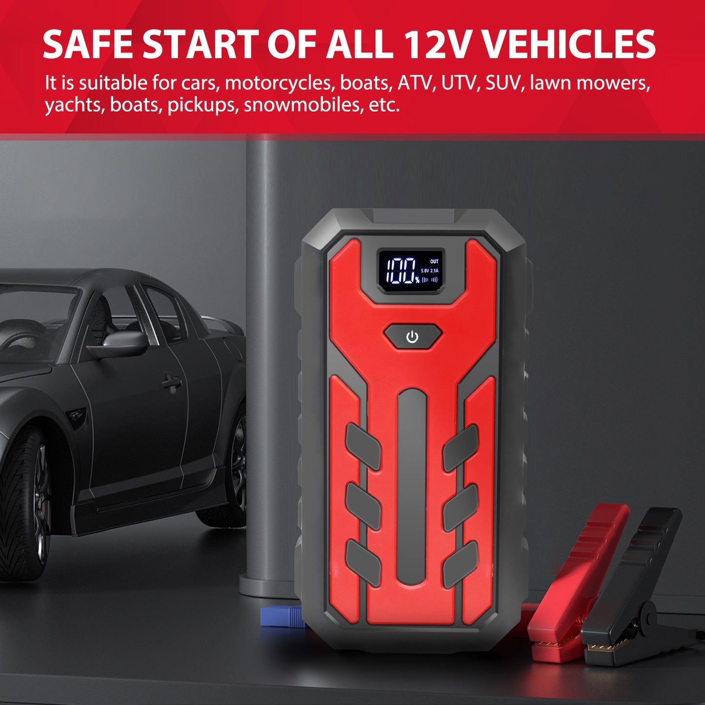 Car Battery Jump Starter 4000A Peak 39800mAH Car Jump Starter Portable Power Bank Charger for All Gas or Diesel Engine Battery Booster Jump Box LCD Display
