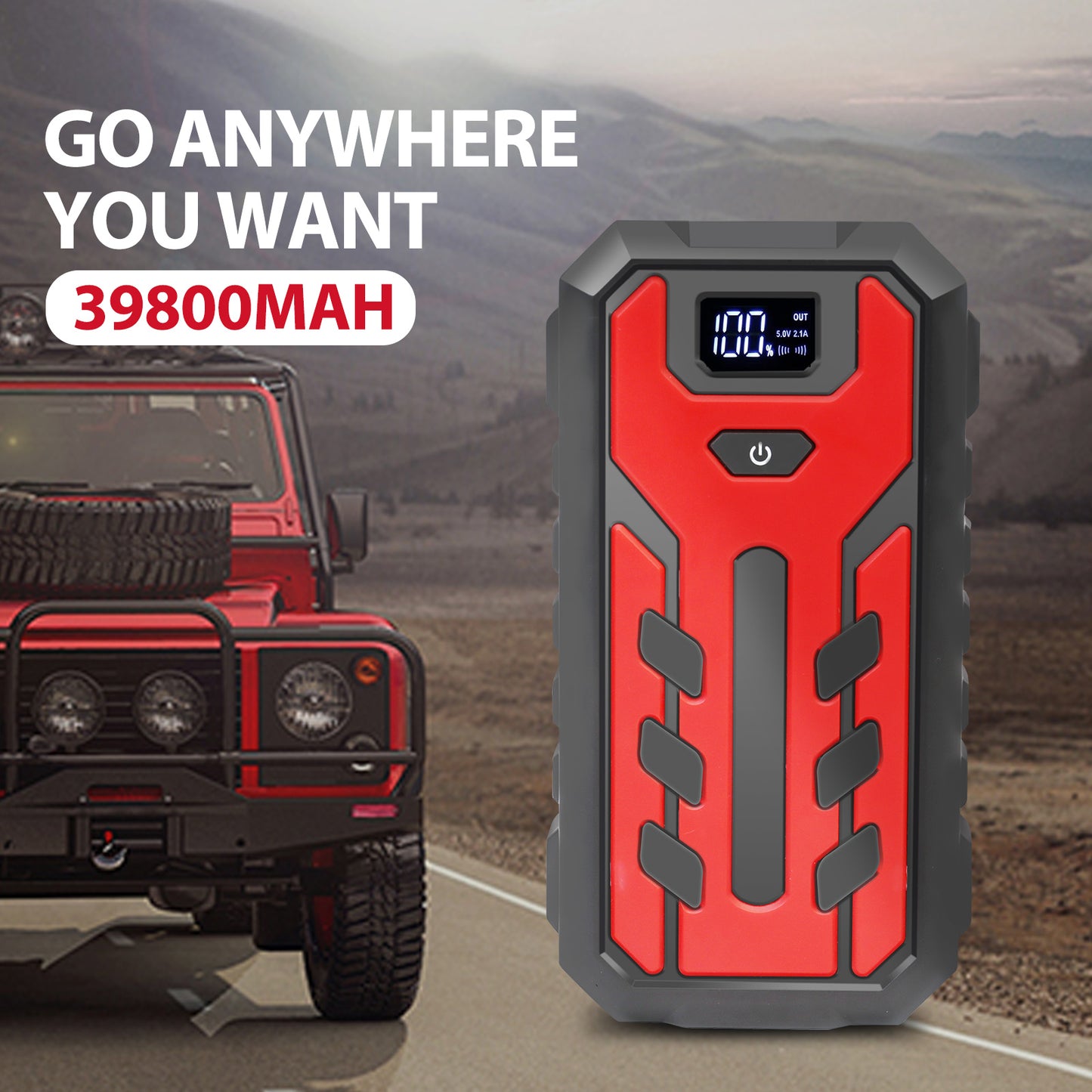 Car Battery Jump Starter 4000A Peak 39800mAH Car Jump Starter Portable Power Bank Charger for All Gas or Diesel Engine Battery Booster Jump Box LCD Display