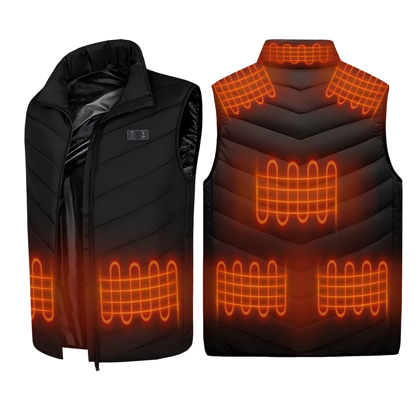 Heated Vest with 17 Heating Areas, Multifunctional Lightweight Heating Vest for Women with 3-Level Temperature Control, L Size, Black