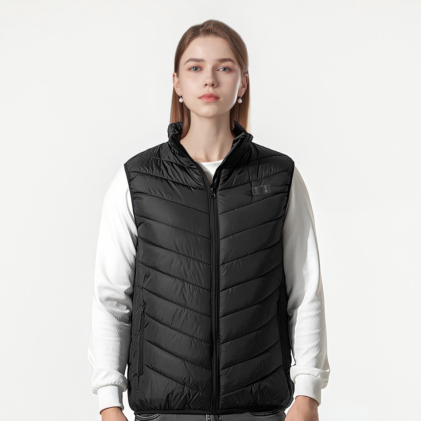 Heated Vest with 17 Heating Areas, Multifunctional Lightweight Heating Vest for Women with 3-Level Temperature Control, L Size, Black