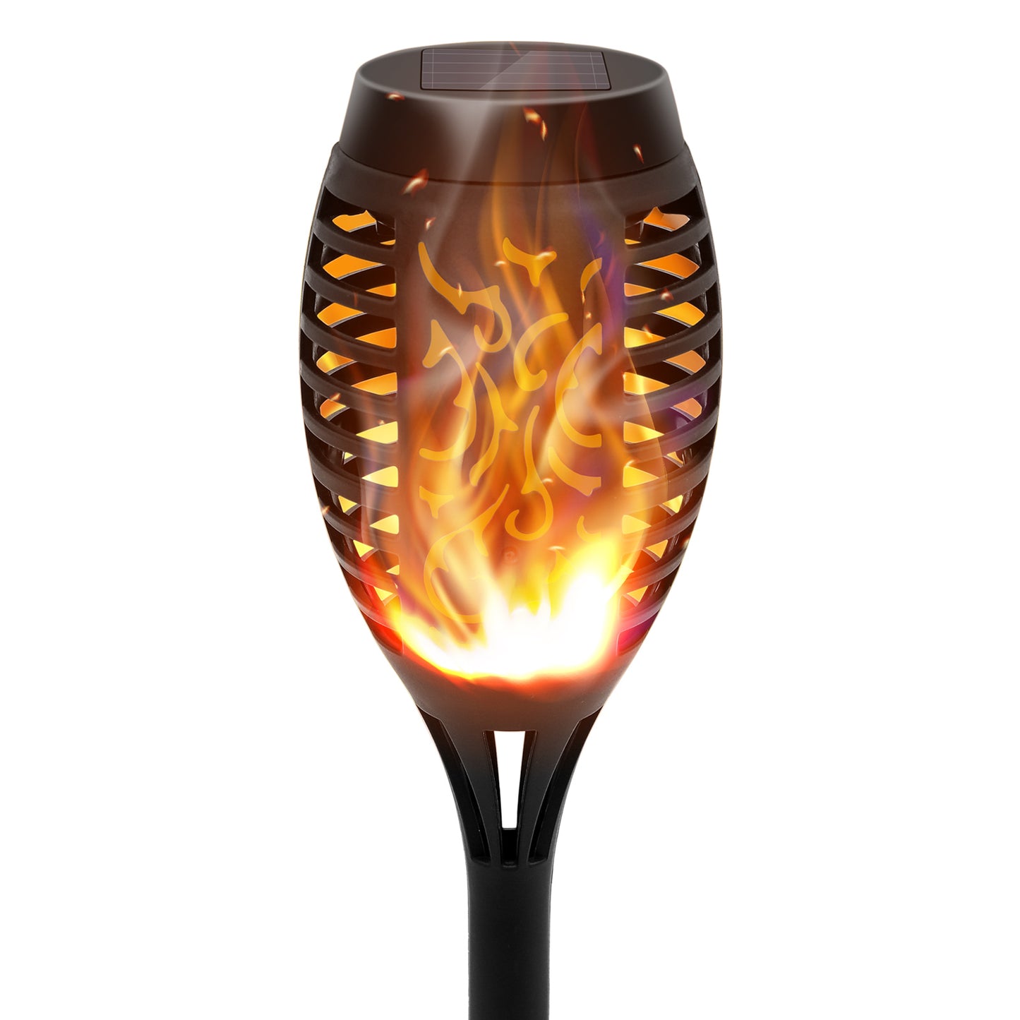 Baokaler Flickering Flame Solar Powered Torch Lights, ABS resin Orange, 6 Count