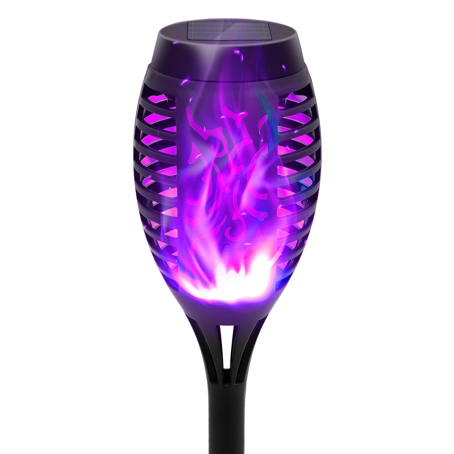 BAOKALEr Solar Torch Lights, Purple Flickering Flame, Waterproof, Garden, Patio, Pathway, 6PCS