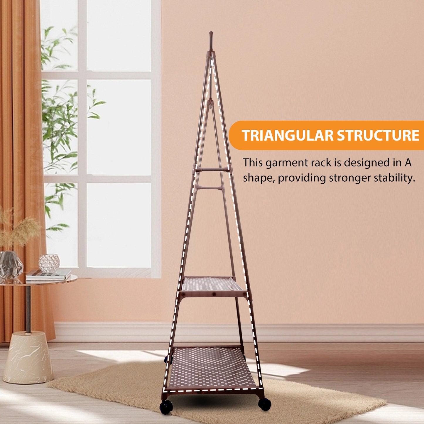 BAOKALEr Durable Clothes rack Clothing Storage, Brown