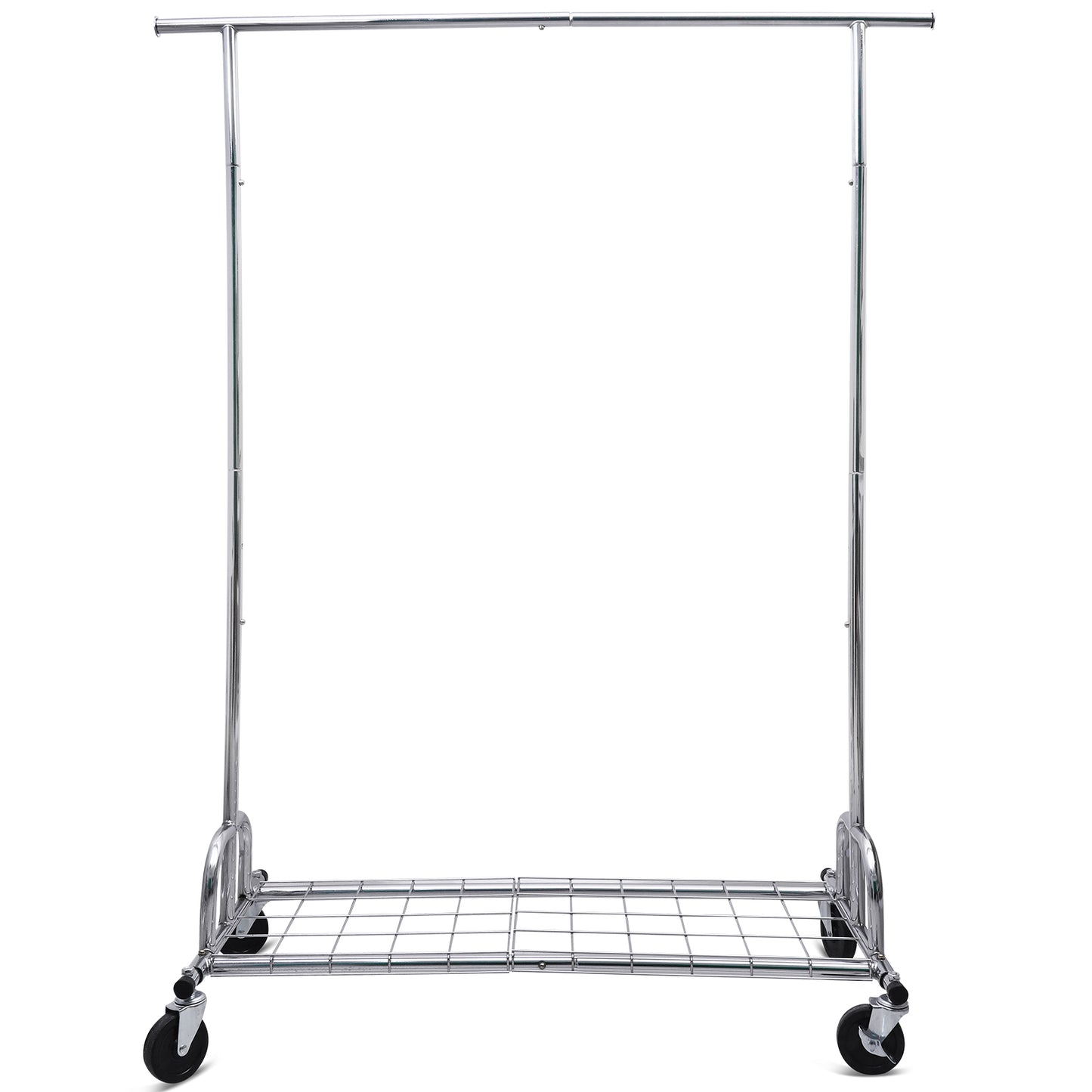 Baokaler 450 lbs Clothing rack Heavy Duty Hanging rack with Shelves Collapsible Clothes racks on Wheels rolling Garment rack for Hanging Clothes Portable Adjustable, Chrome Finish