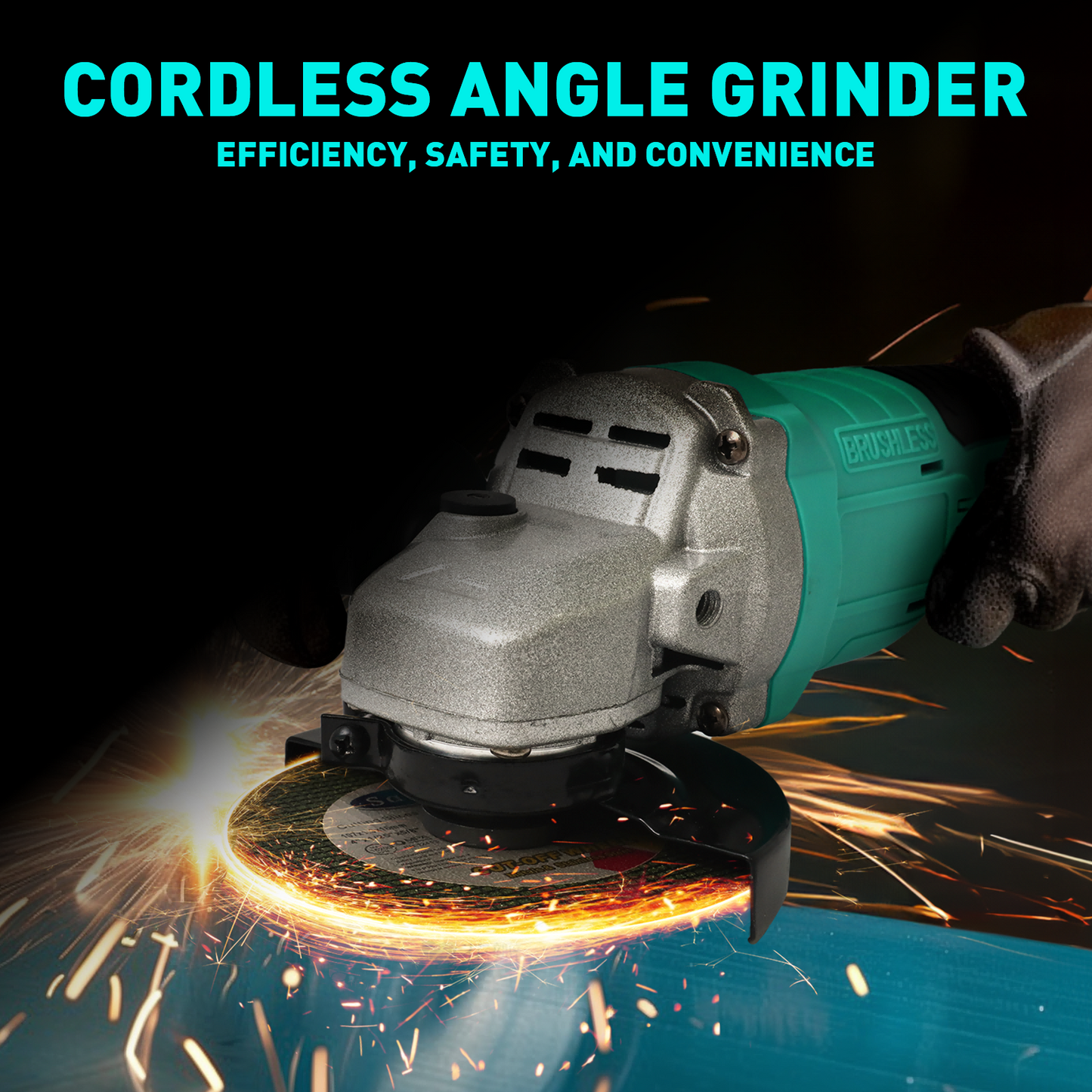 4" 21V 1500mah Electric Brushless Cordless Angle Grinder,Angle Grinder Tool Cutting Tool with 1 Batteries,Charger, and 3 Cutting Discs for Cutting, Polishing, Grinding, and Rust Removal
