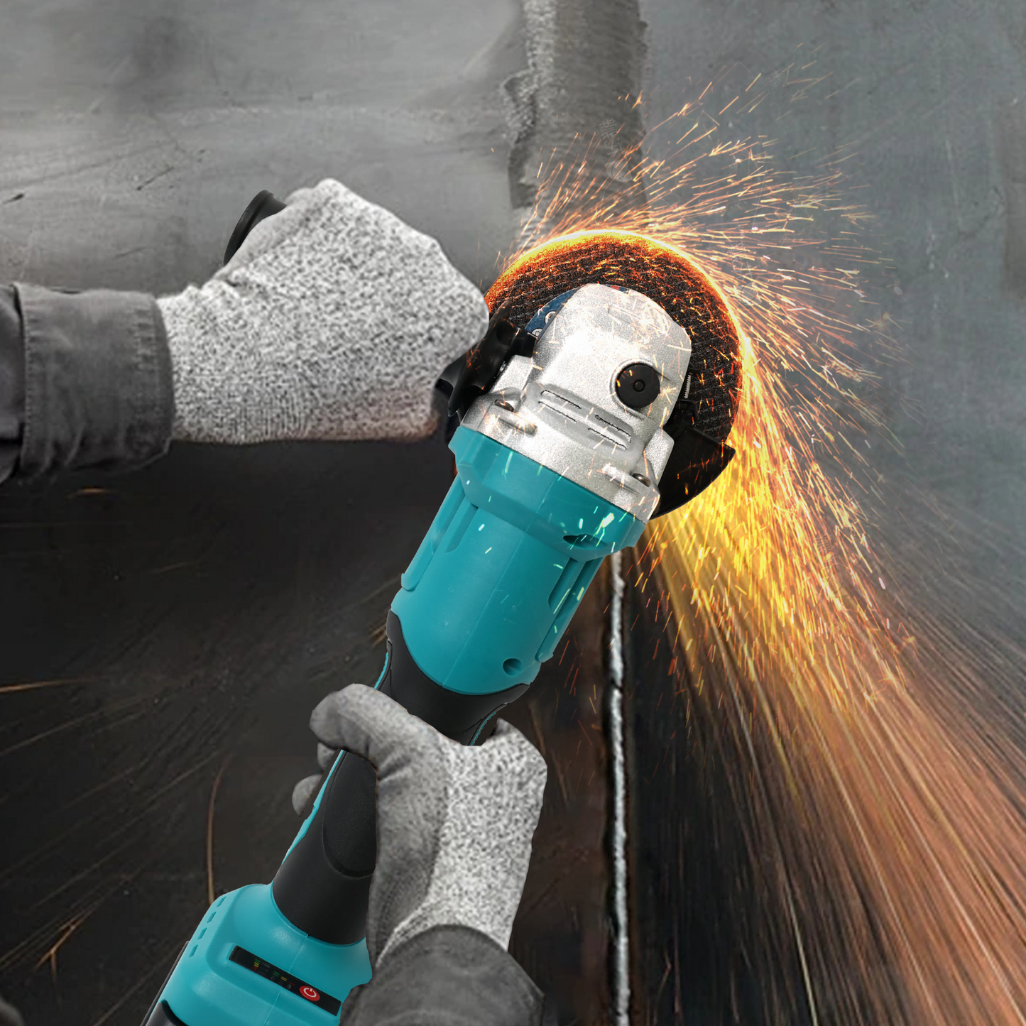 4" 21V 1500mah Electric Brushless Cordless Angle Grinder,Angle Grinder Tool Cutting Tool with 2 Batteries,Charger, and 3 Cutting Discs for Cutting, Polishing, Grinding, and Rust Removal