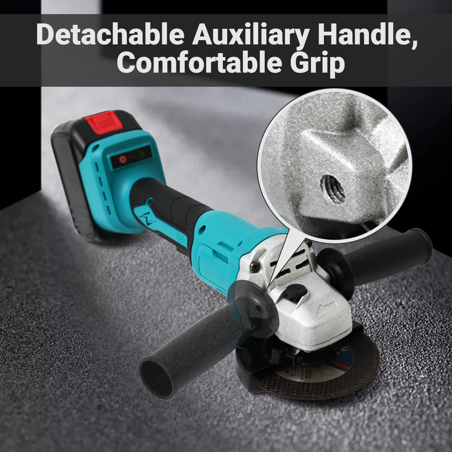 4" 21V 1500mah Electric Brushless Cordless Angle Grinder,Angle Grinder Tool Cutting Tool with 2 Batteries,Charger, and 3 Cutting Discs for Cutting, Polishing, Grinding, and Rust Removal