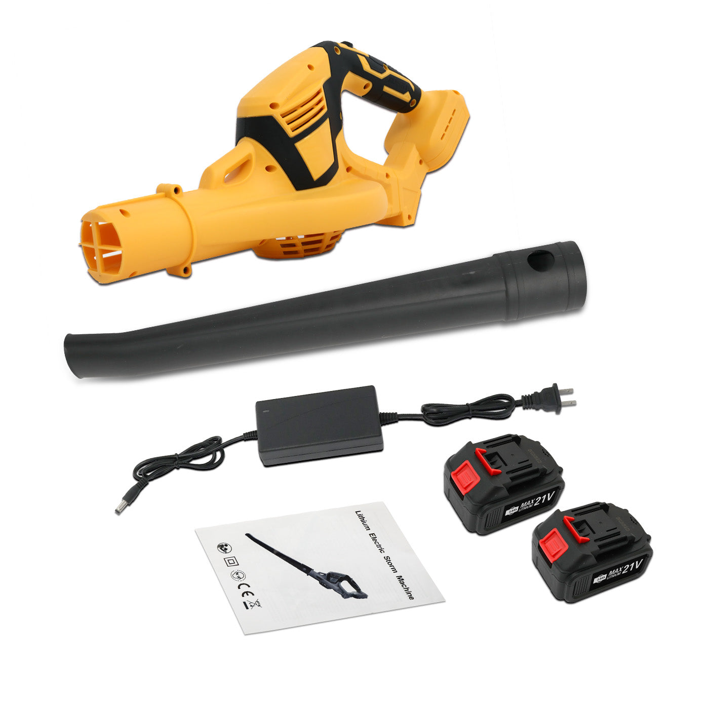 CATGOOD Cordless Leaf Blower, 21V Leaf Blower with 2 Batteries and Charger, 3.0Ah Electric Leaf Blowers for Lawn Care, Patio, Blowing Leaves