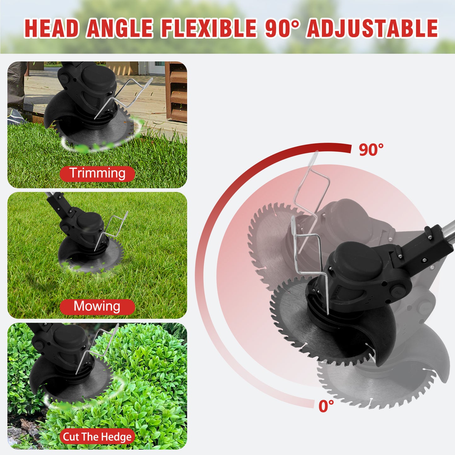 Electric?Grass?Trimmer?24V-2?Batteries?2000mAh-Cordless?Weed?Eater?for?Lawn?Care?&?Garden?Maintenance?(Black)