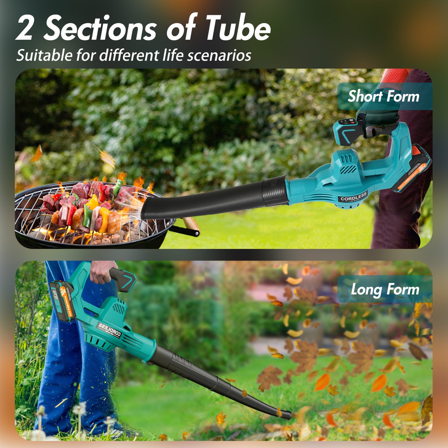 BAOKALER Cordless Leaf Blower, 160MPH 20V Handheld Electric Leaf Blowers with 2 Battery, Lightweight Battery Powered Leaf Blower