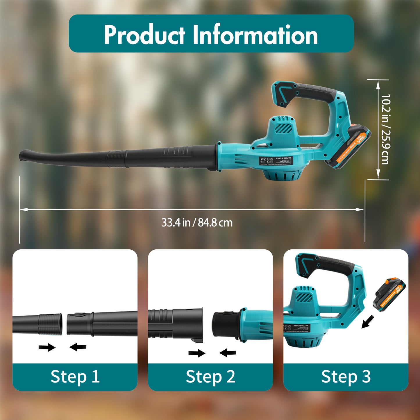BAOKALER Cordless Leaf Blower, 160MPH 20V Handheld Electric Leaf Blowers with 2 Battery, Lightweight Battery Powered Leaf Blower
