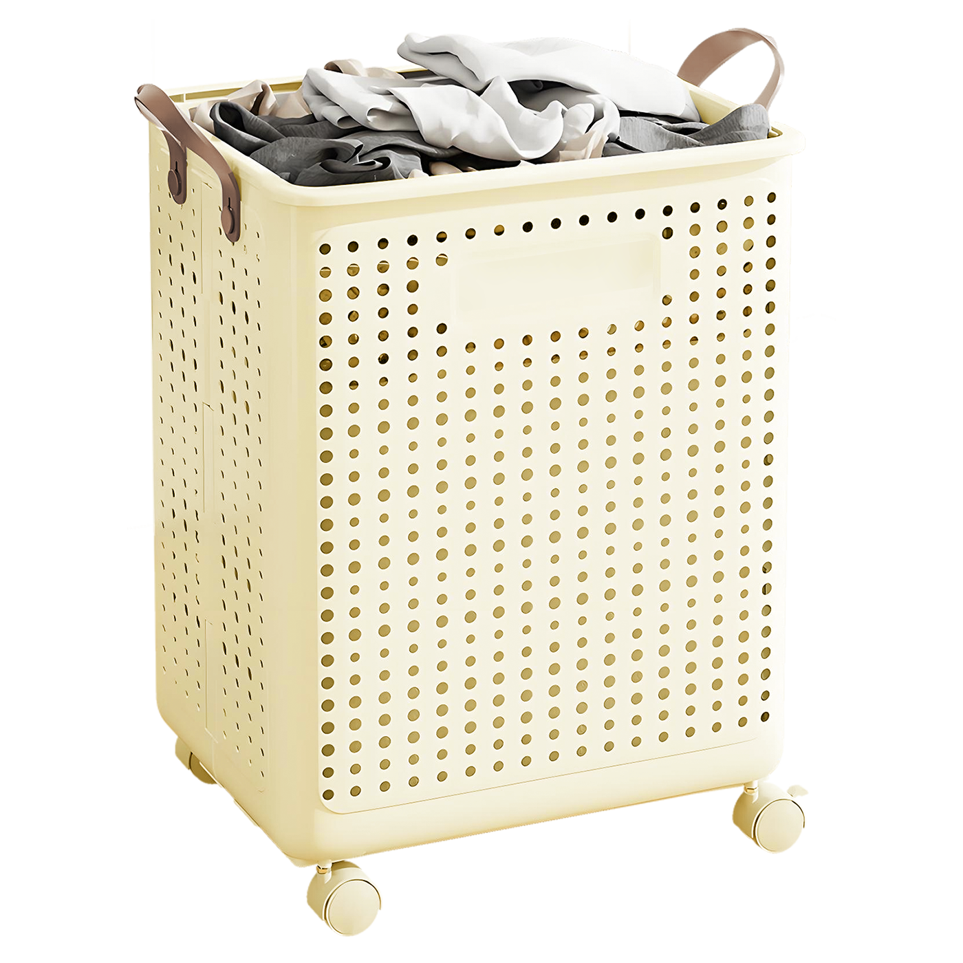 Foldable Multi-Functional Plastic Laundry Basket, Portable Clothing Storage Bin with Wheels, Extra Large, Suitable for Balcony, Bathroom, and Bedroom