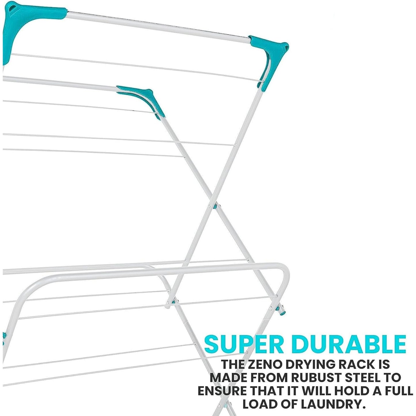 Clothes Drying Rack, 3 Tier Indoor and Outdoor Clothes Drying Rack, Lightly Textured Non Slip Rungs, White