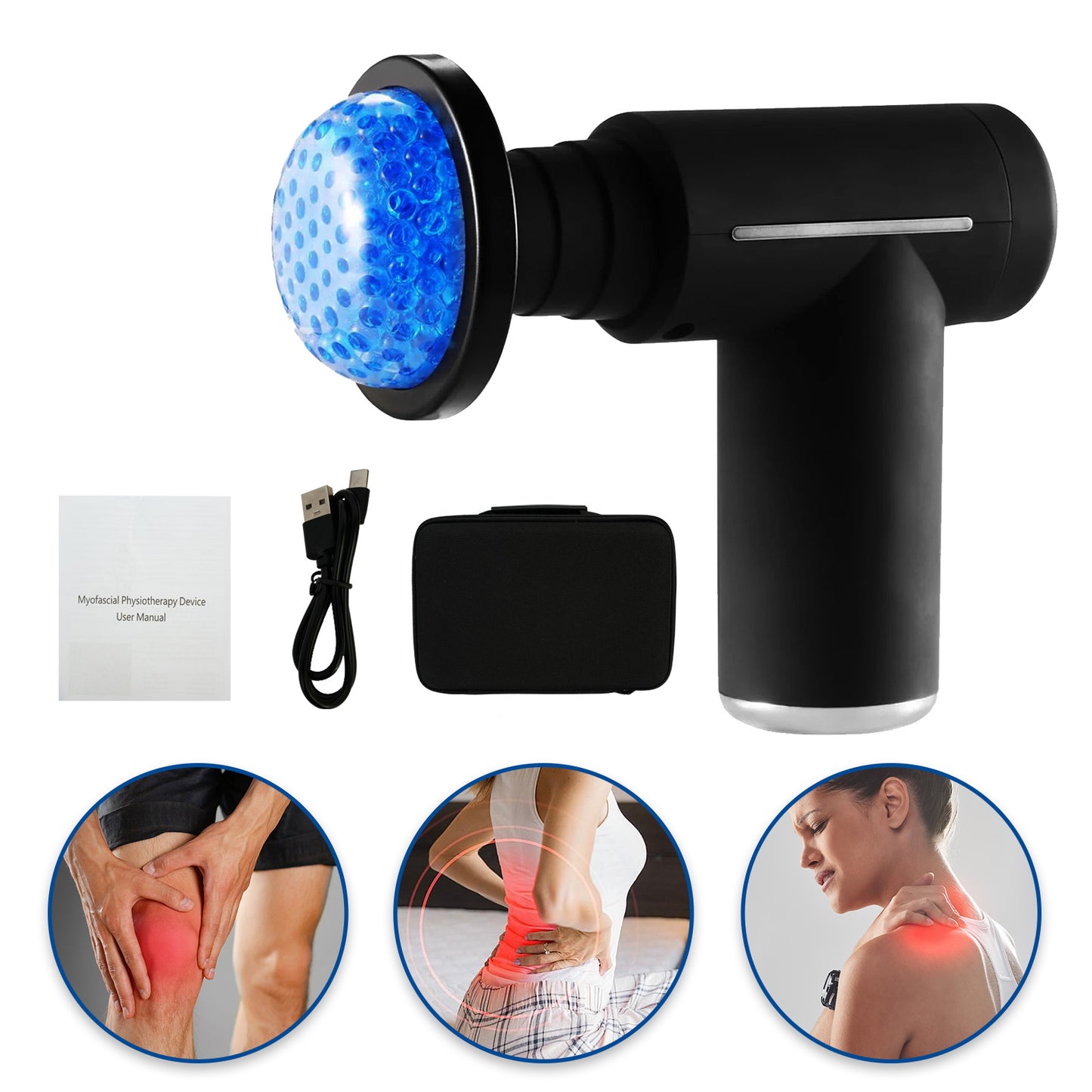 CATGOOD Massage Gun, Hot and Cold Percussion Deep Tissue, Portable Cordless Gun Massager for Muscle, 6 Intensity Levels,Ideal for Gym Office