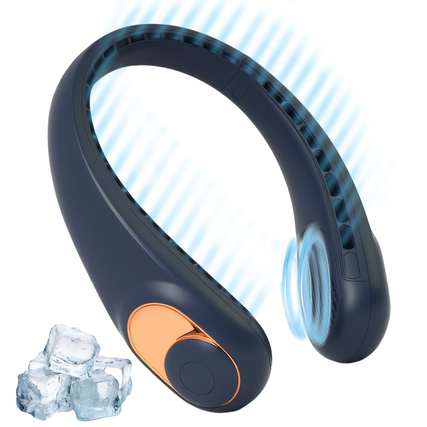 Neck Fan 4000mAh USB-C Fast Charge Hands-Free Fan, 3-Speed Wind Air Volume On 2 Sides Wearable Neck Fan, Ultra-Quiet personal Fan perfect For Office Outdoor and Travel Blue