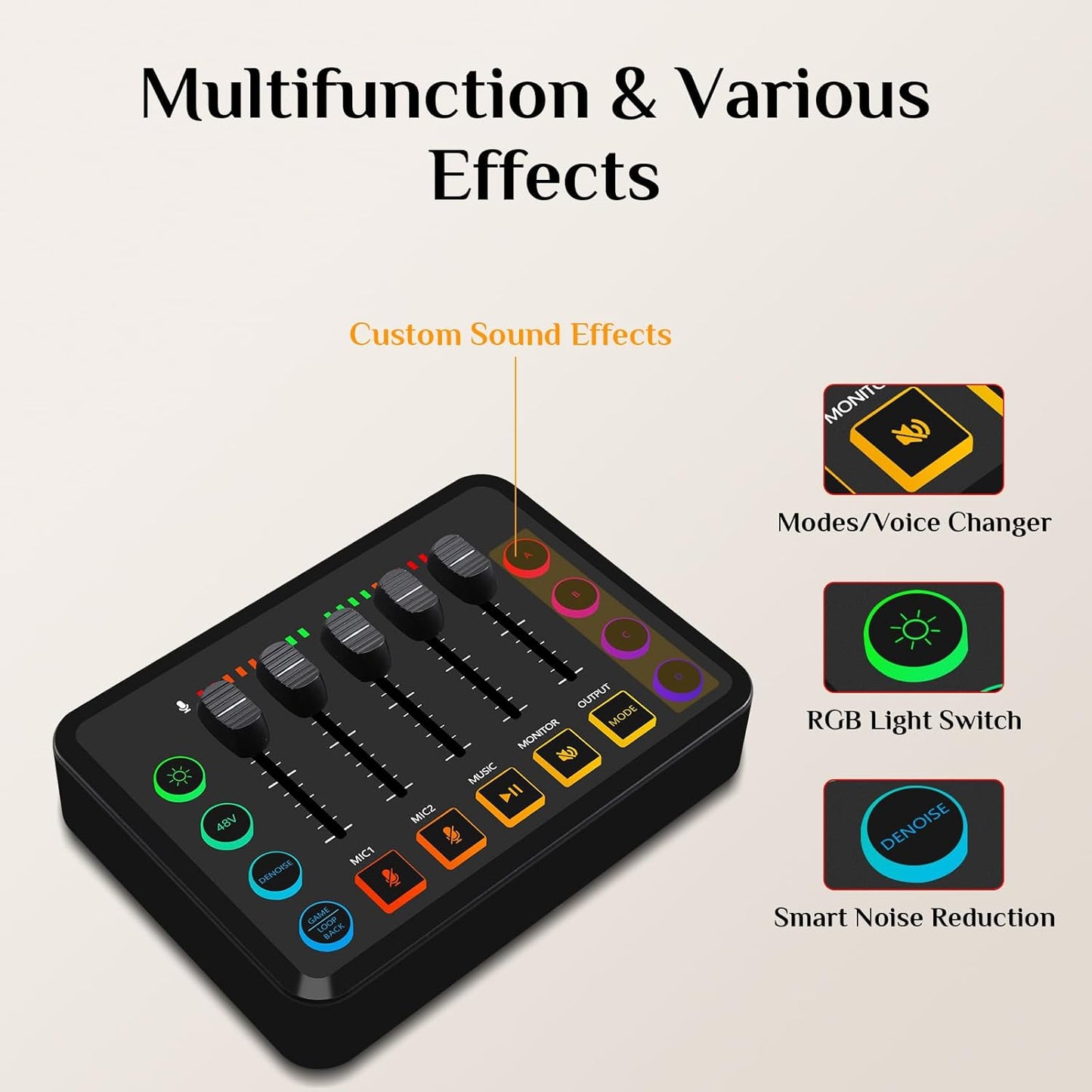 Podcast Equipment Bundle, Recording Studio Package Perfect for Recording, Broadcasting, Live Streaming, F9 Voice Changer