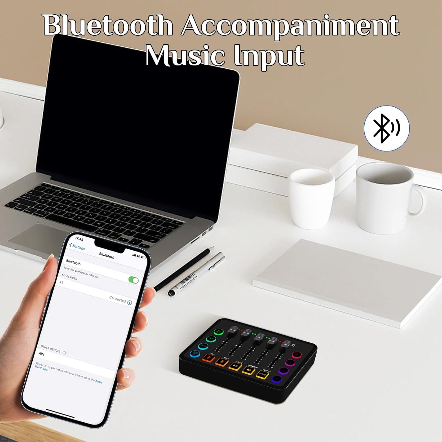 Podcast Equipment Bundle, Recording Studio Package Perfect for Recording, Broadcasting, Live Streaming, F9 Voice Changer