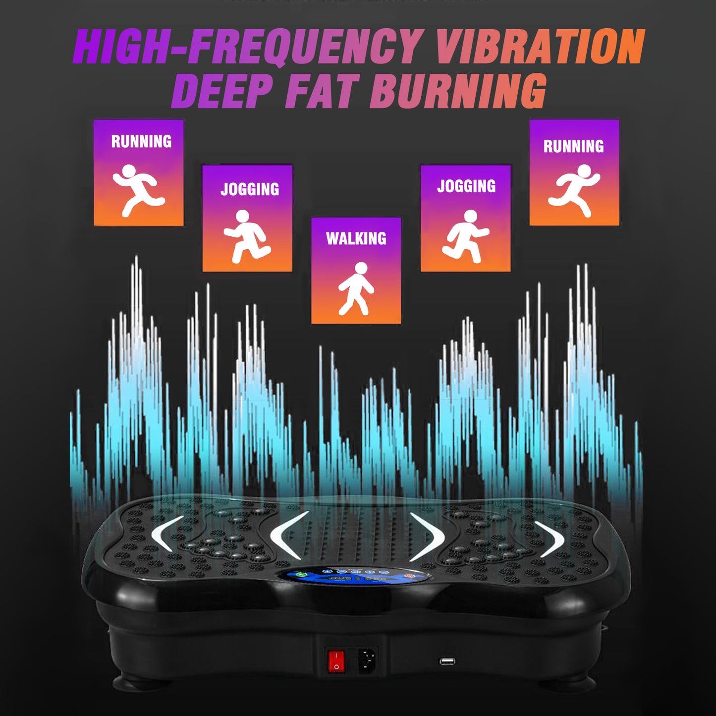 Vibration Plate for Exercise Fitness Platform Exercise Machine Vibrating Lymphatic Drainage Shaking Full Body Shaker Workout Vibrate Stand Shake Board for Weight Loss Fat Burner