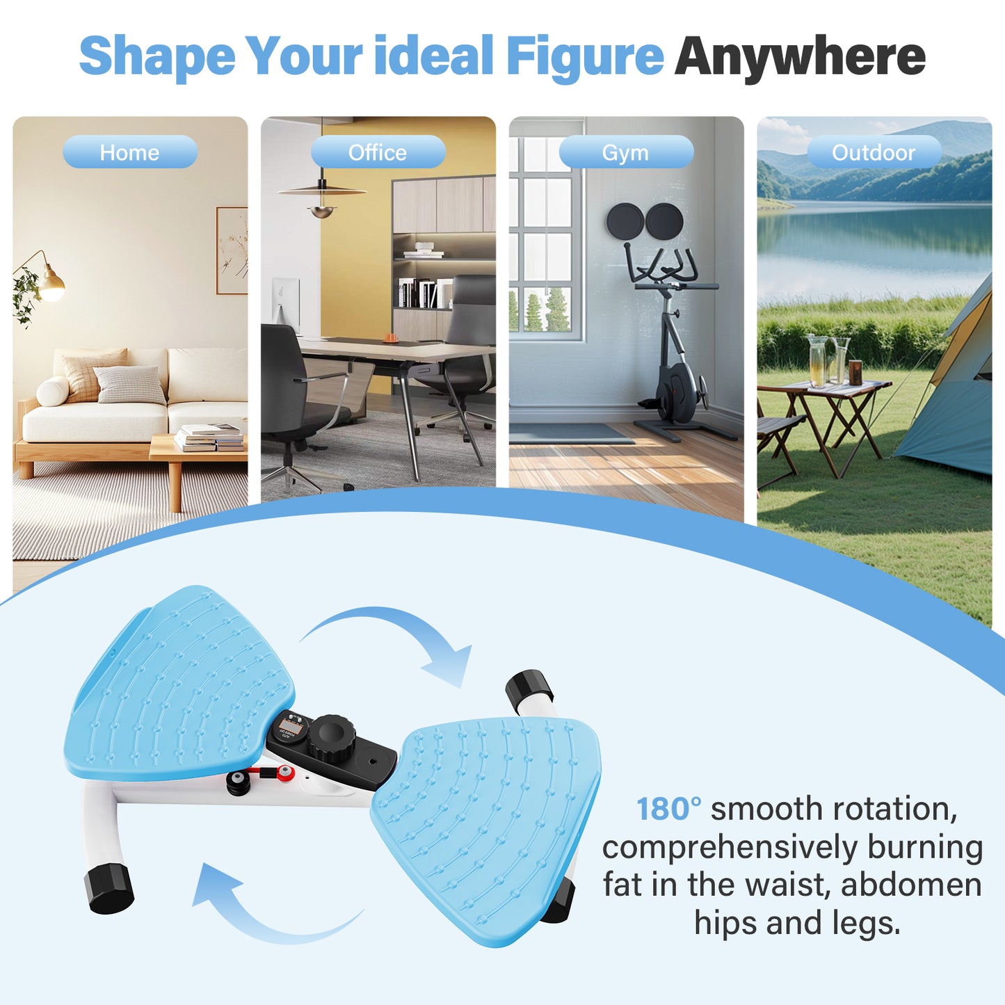 Waist Twister Machine, Ab Twister Board with Smart LED Digital Monitor, Anti-Slip Core Trainer for Home Gym Workout Equipment