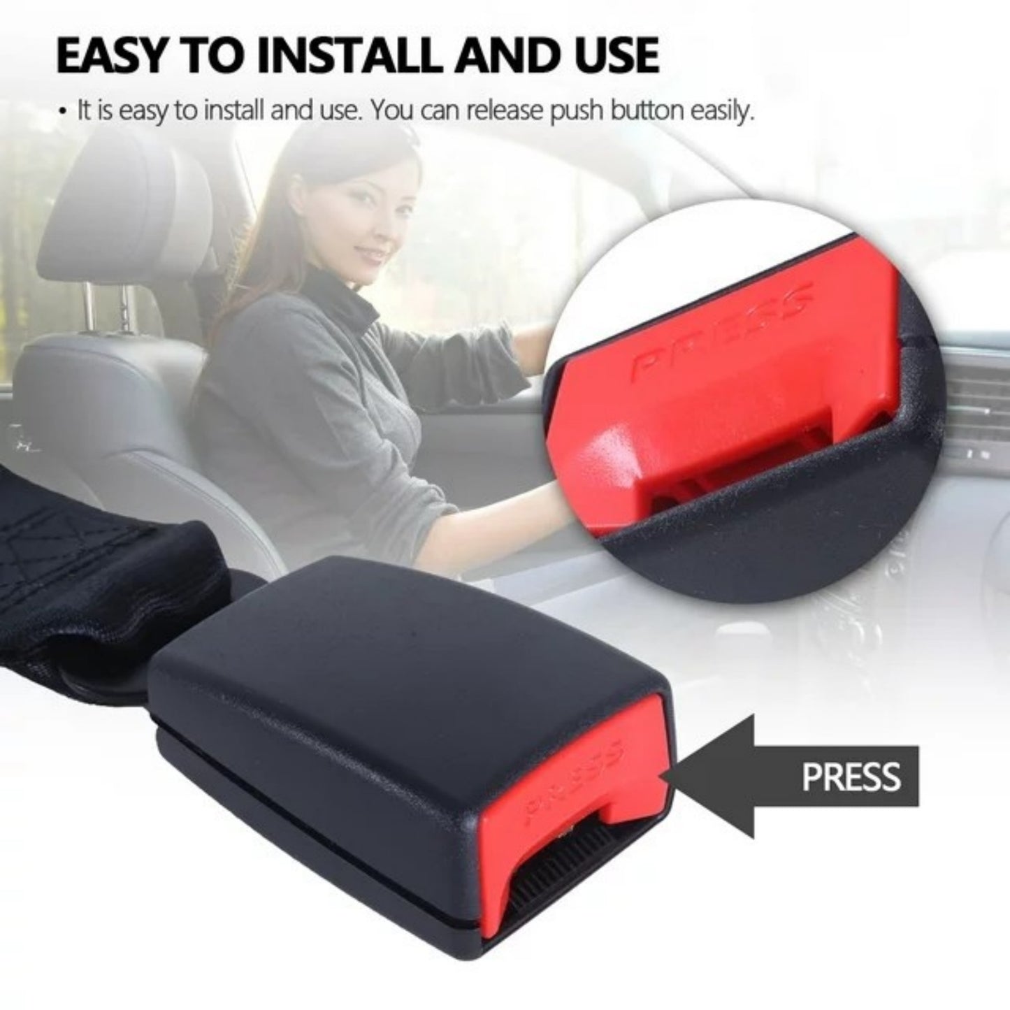 BAOKALER 2 Pack Seat Belt, 3 Point Retractable Seat Belt, Adjustable Car Seat Belt Lap Shoulder, Black