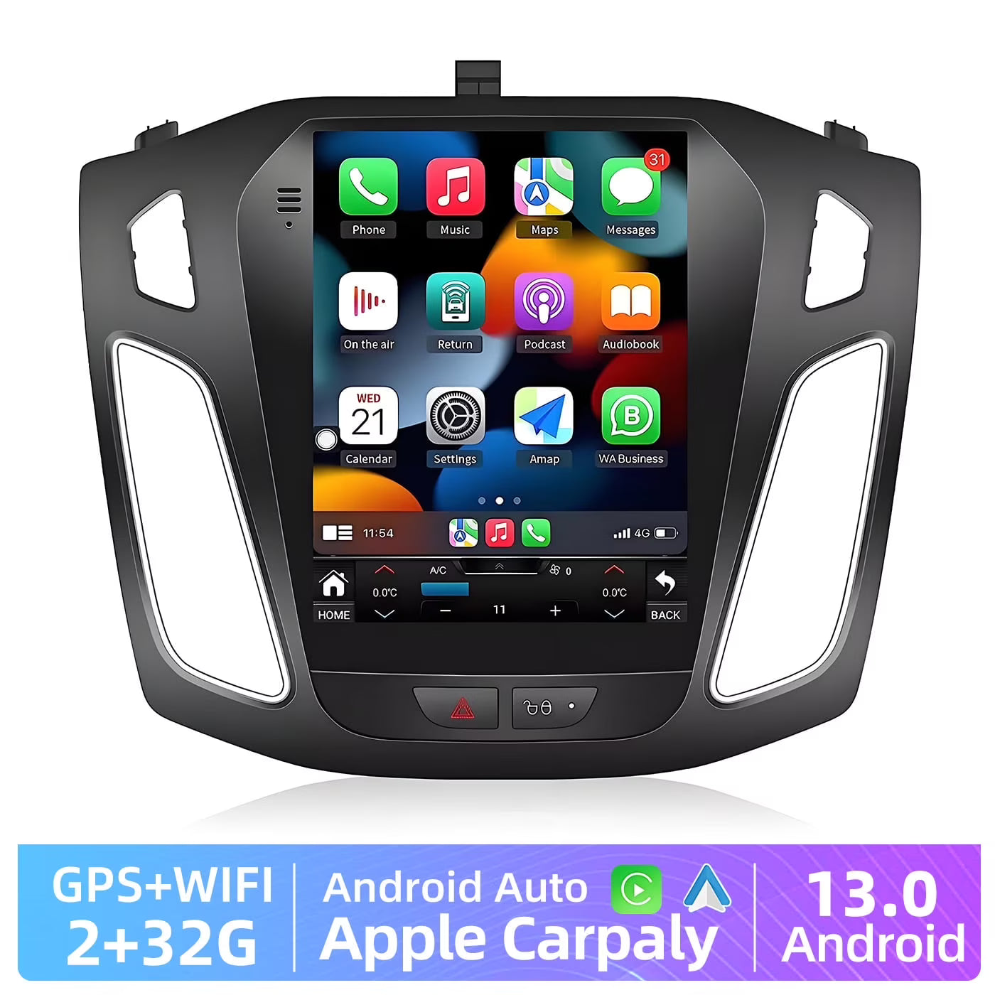 BAOKALER Car Stereo Radio For 2012-2018 Ford Focus Android 13 CarPlay 9.7" Touchscreen Car Radio GPS Navi WiFi, 2+32GB