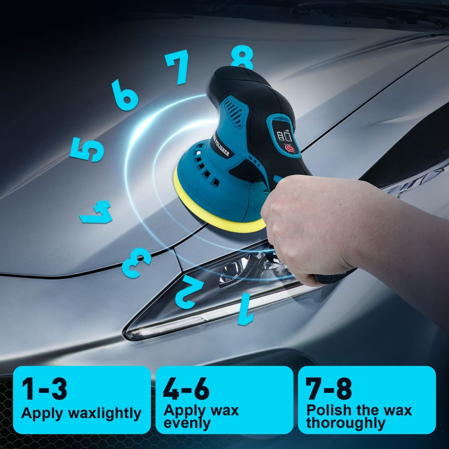 CATGOOD Cordless Car Buffers Polishers Kit, for Car Detailing and Waxing