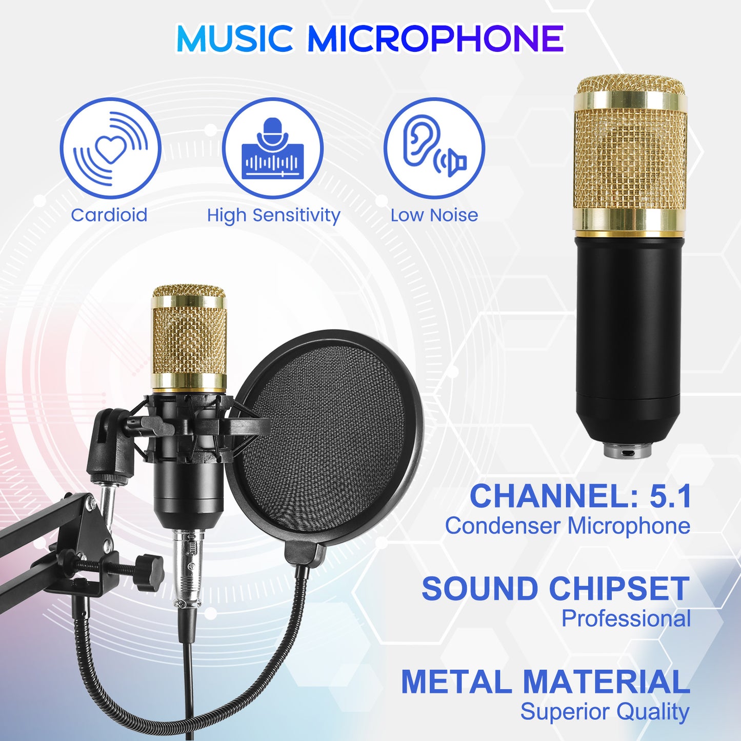 Microphone for Podcast Equipment Bundle and Studio Recording Equipment,USB Microphone,Microphone for Computer,Perfect for Recording Podcasts and Live Streaming