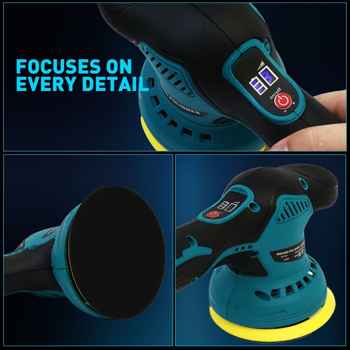 CATGOOD Cordless Car Buffers Polishers Kit, for Car Detailing and Waxing