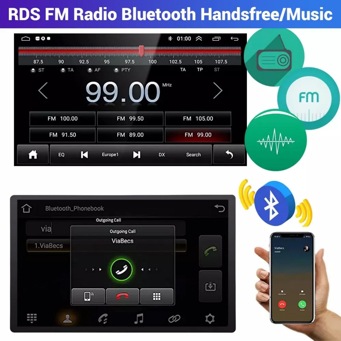 7-Inch Android 13 Carplay Car Stereo Radio for 2006-2010 Ford Explorer, with WIFI GPS Navigation, AHD Camera, and Microphone