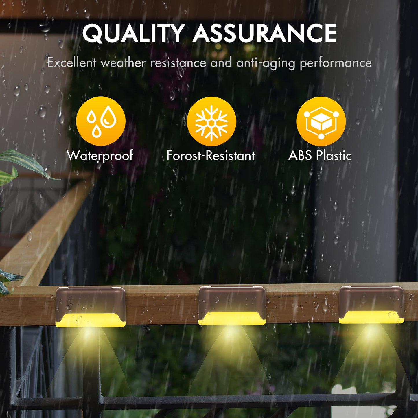12PCS Outdoor Solar Deck Lights, Waterproof Solar Step Lights, LED Solar Lights for Outdoor Stairs Fence Yard Patio Railing Garden Pathway Christmas Decoration Lights(Brown-Warm White)