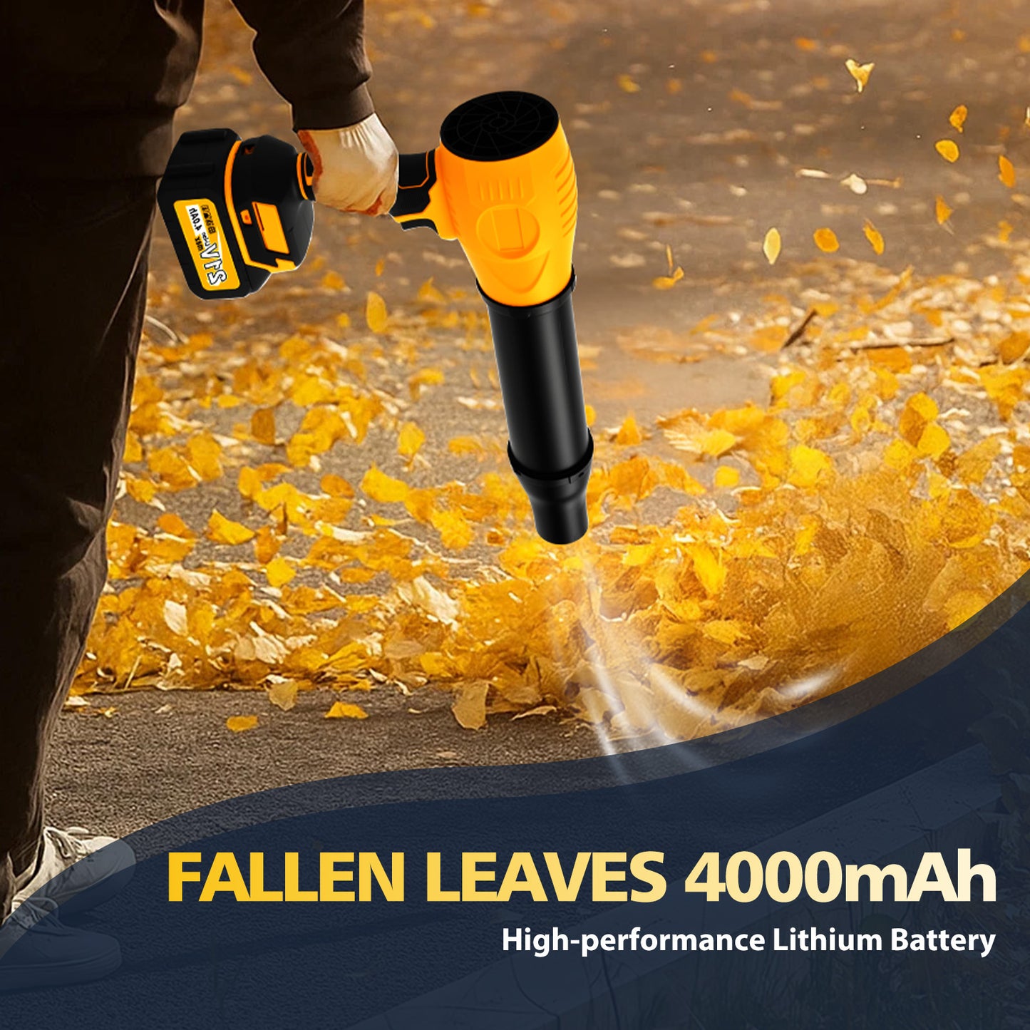 TOPZOO Leaf Blower Cordless with Extended Nozzle, 80000 RPM, 2 Batteries and Charger, Lightweight Handheld Design,Blower for Patio Cleaning, Car Blowing Water