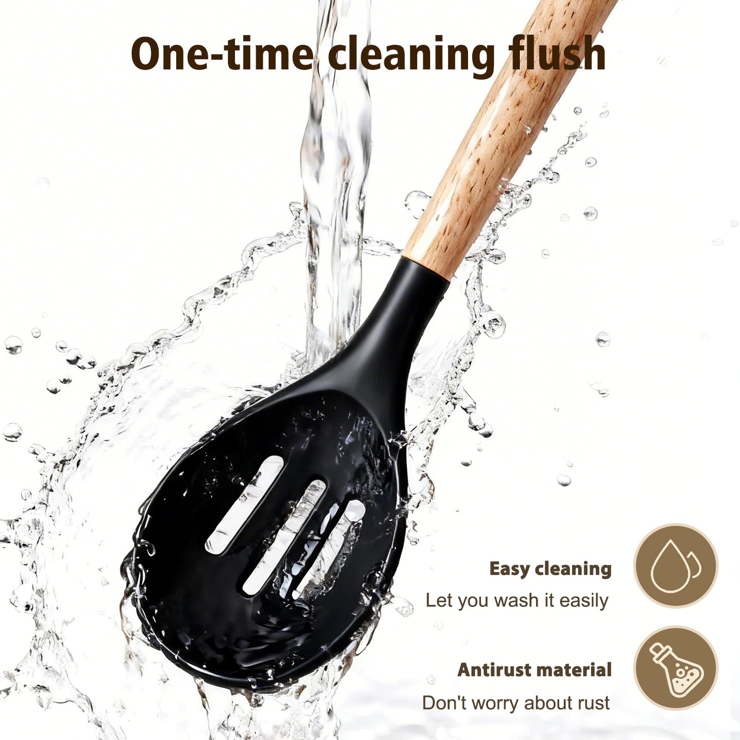 Silicone Cooking Utensils Set, Heat Resistant Kitchen Cooking Utensils Set, 12 PCS Handle Silicone Kitchen Gadgets Utensil Set, Black