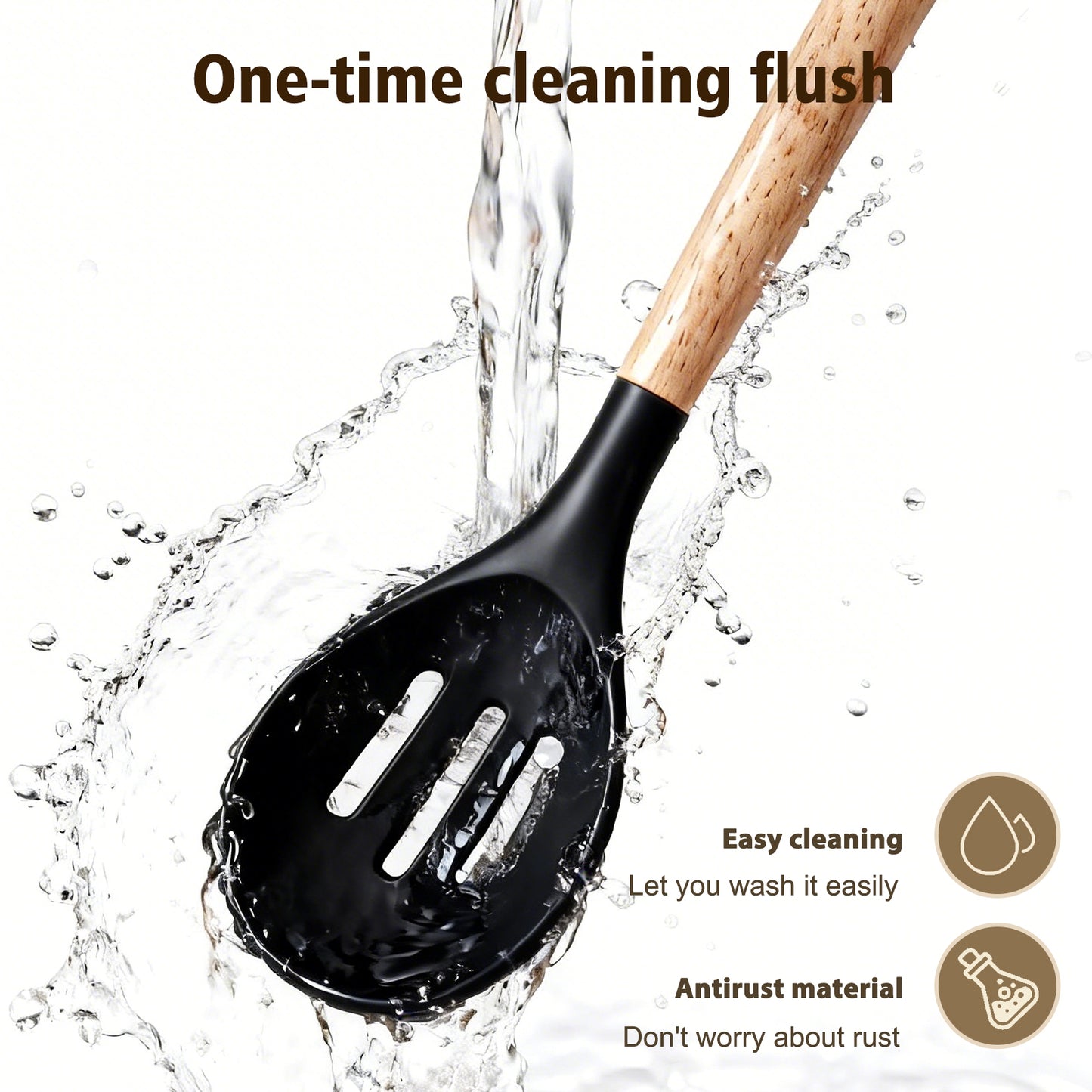 Silicone Cooking Utensils Set, Heat Resistant Kitchen Tools, 36 PCS Non-Stick Silicone Cooking Kitchen Utensils, Black