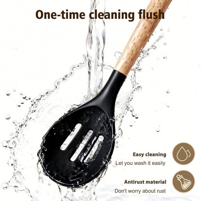 Silicone Cooking Utensils Set, Heat Resistant Kitchen Tools, 36 PCS Non-Stick Silicone Cooking Kitchen Utensils, Black