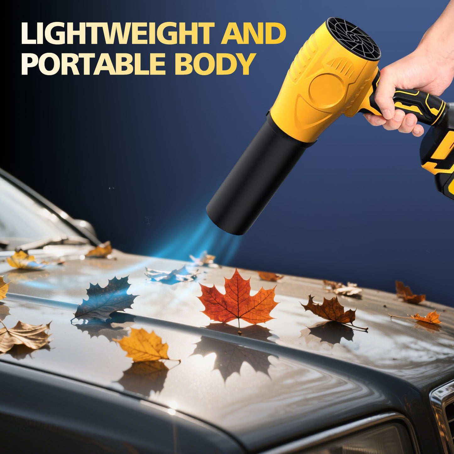 TOPZOO Leaf Blower Cordless with Extended Nozzle, 80000 RPM, 2 Batteries and Charger, Lightweight Handheld Design,Blower for Patio Cleaning, Car Blowing Water