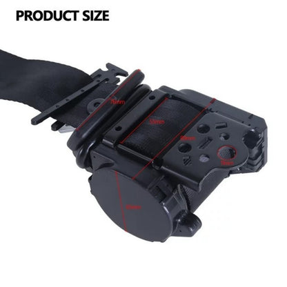 BAOKALER 2 Pack Seat Belt, 3 Point Retractable Seat Belt, Adjustable Car Seat Belt Lap Shoulder, Black