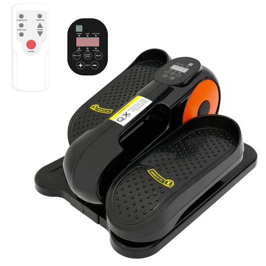 Under Desk Elliptical Machine, Ellipse Leg Exercise with Remote Control, 12 Adjustable Speeds, Manual & Electric Dual Modes, Mini Elliptical Machine