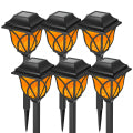 Catgood Solar Lights Outdoor Pathway, 6 Pack Solar Garden Stake Lights for Yard Patio Walkway Planter Pool, LED Waterproof, Flame Orange