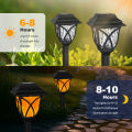 Catgood Solar Lights Outdoor Pathway, 6 Pack Solar Garden Stake Lights for Yard Patio Walkway Planter Pool, LED Waterproof, Flame Orange